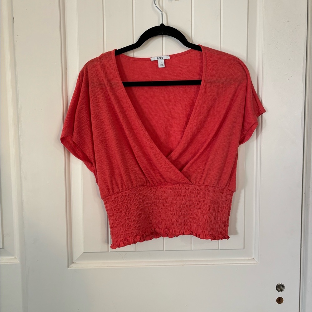 NWT Bar III Coral crossover V-Neck Top Size L Large